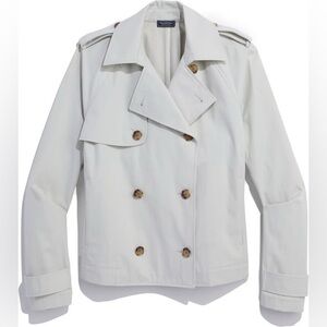 Vineyard Vines Cropped Trench Jacket Water Resistant Preppy Coastal Spring S